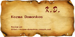 Kozma Domonkos névjegykártya